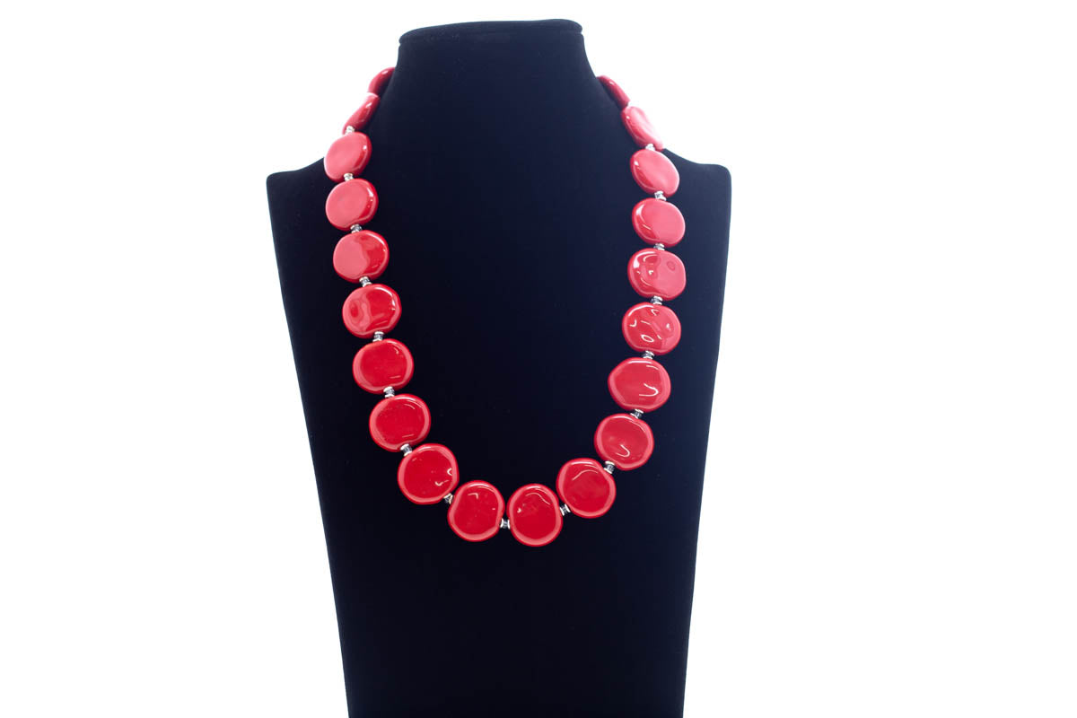 Bright best sale red necklace