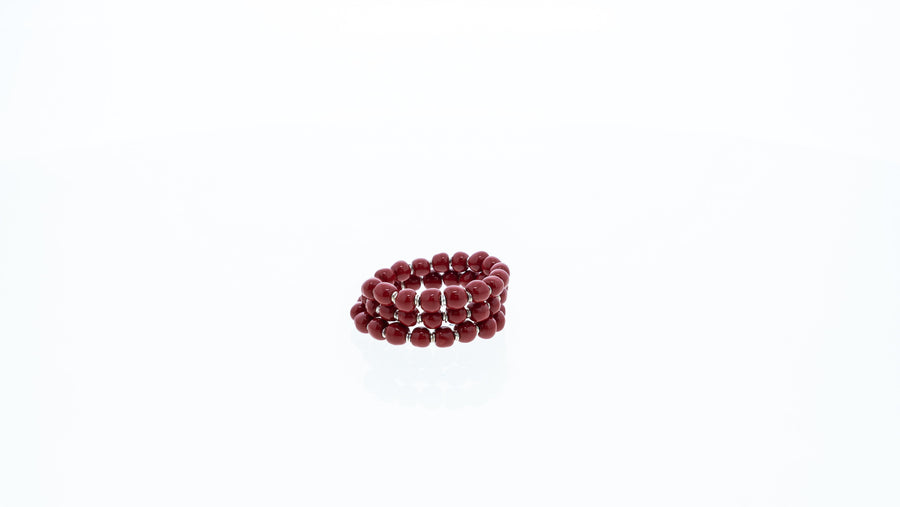 Bright Red Bracelet - Tiny Round