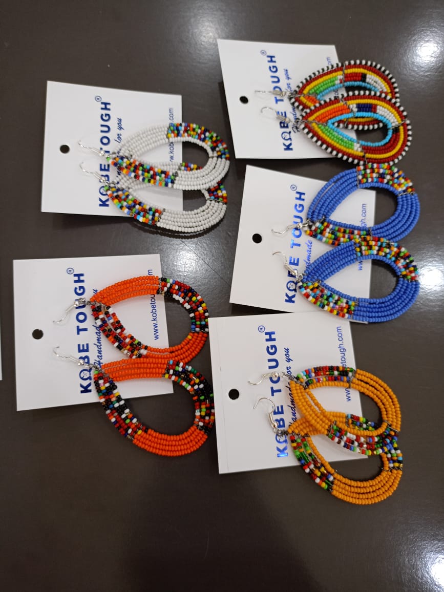Assorted Hand Made Ceramic Beads and Maasai Beaded Earrings