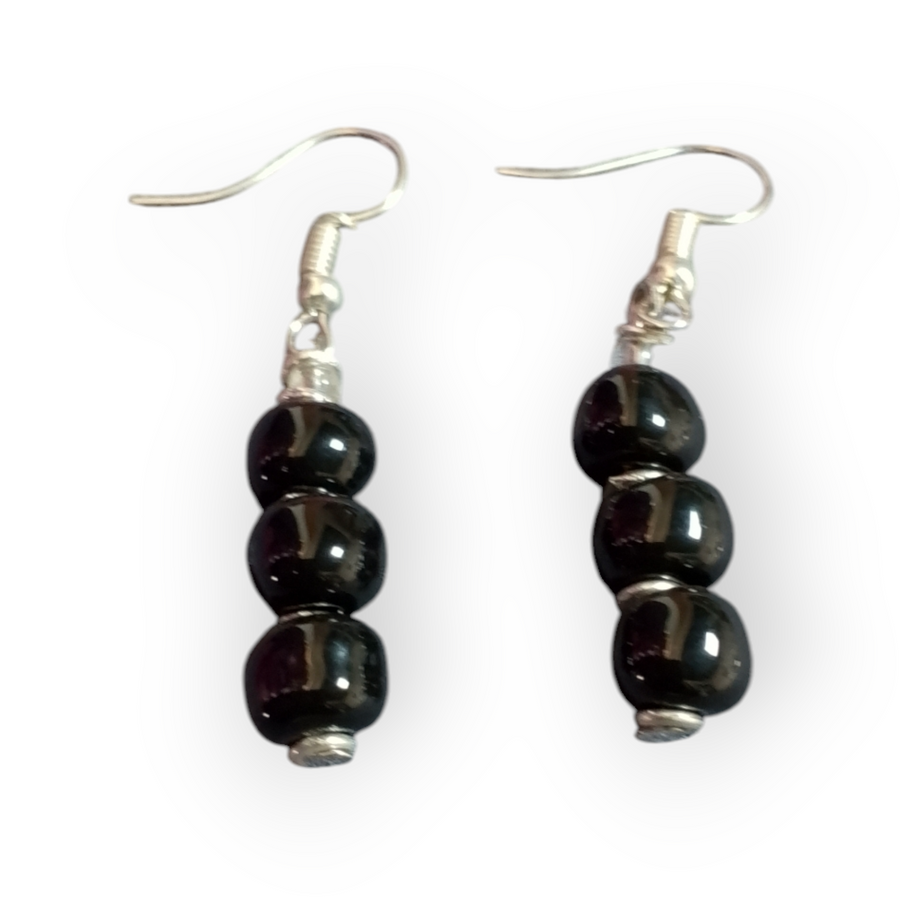 Black Trio Earring