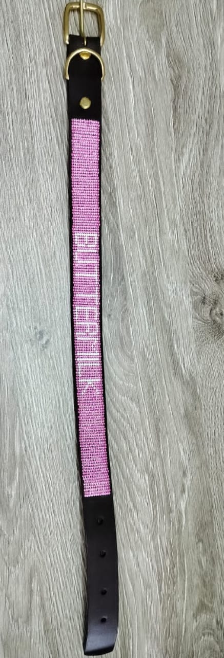 Custom Beaded Belt Dog collar and Custom bracelets