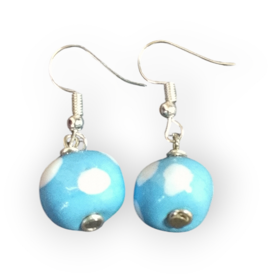 Light Blue Dots Earrings