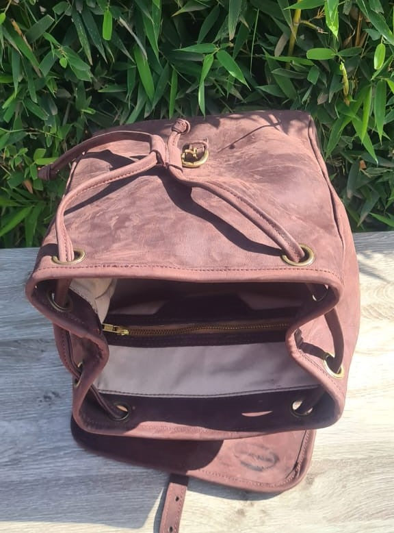 Pull Up Leather Back Pack Bag