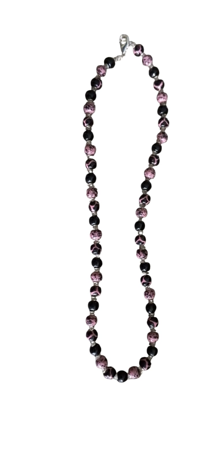 Petal Black Necklace - Tiny rounds 8mm