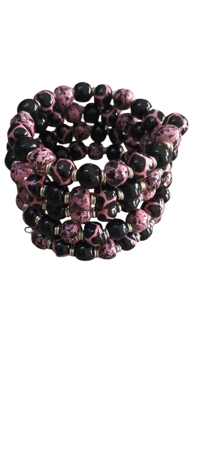 Petal Black Bracelet - Tiny Rounds 8mm