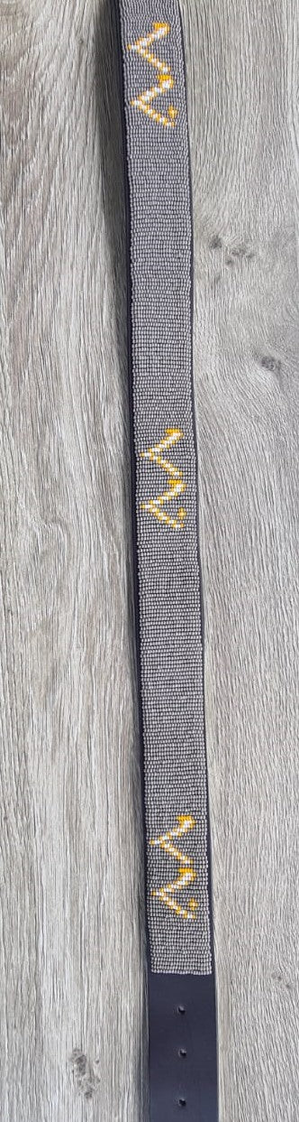 W Family Logo Beaded Leather Belt