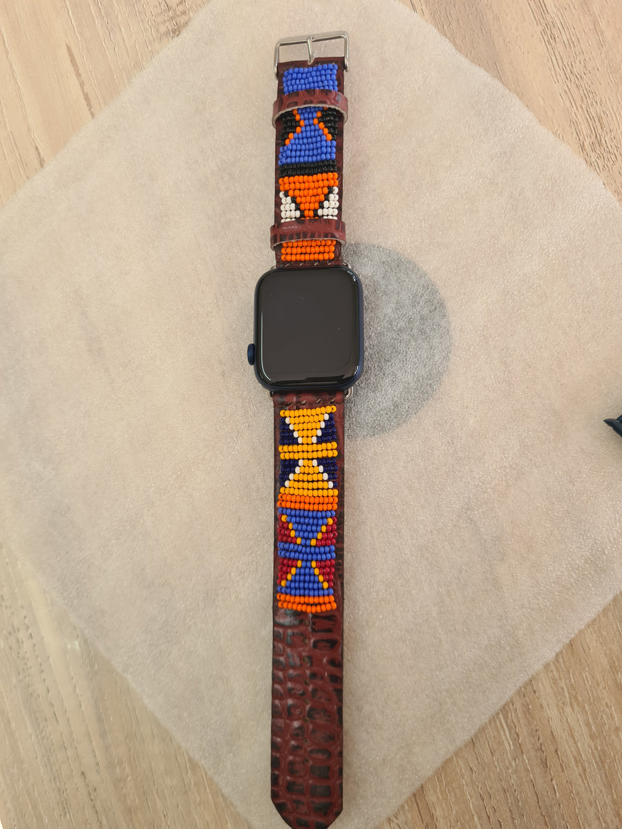 Beaded Apple Watch Band - Traditional Maasai Pattern