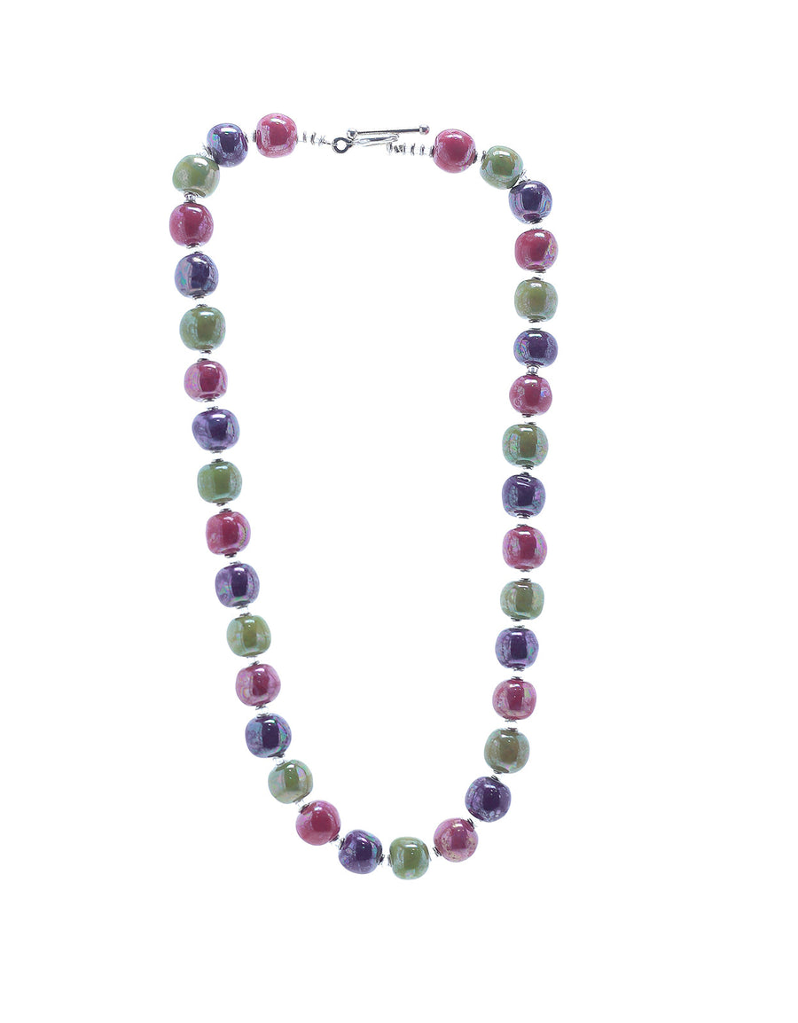 M.O.P Liana/Violet/Rosso Orange Necklace - Kanga bead
