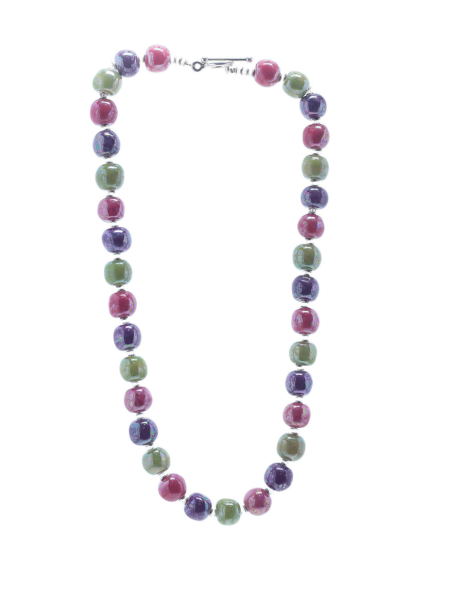 M.O.P Liana/Violet/Rosso Orange Necklace - Kanga bead
