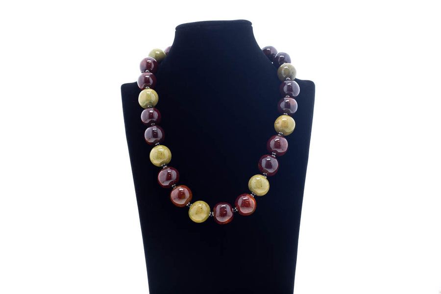 Africa Sunset/Peppermint Necklace - Plain Round bead
