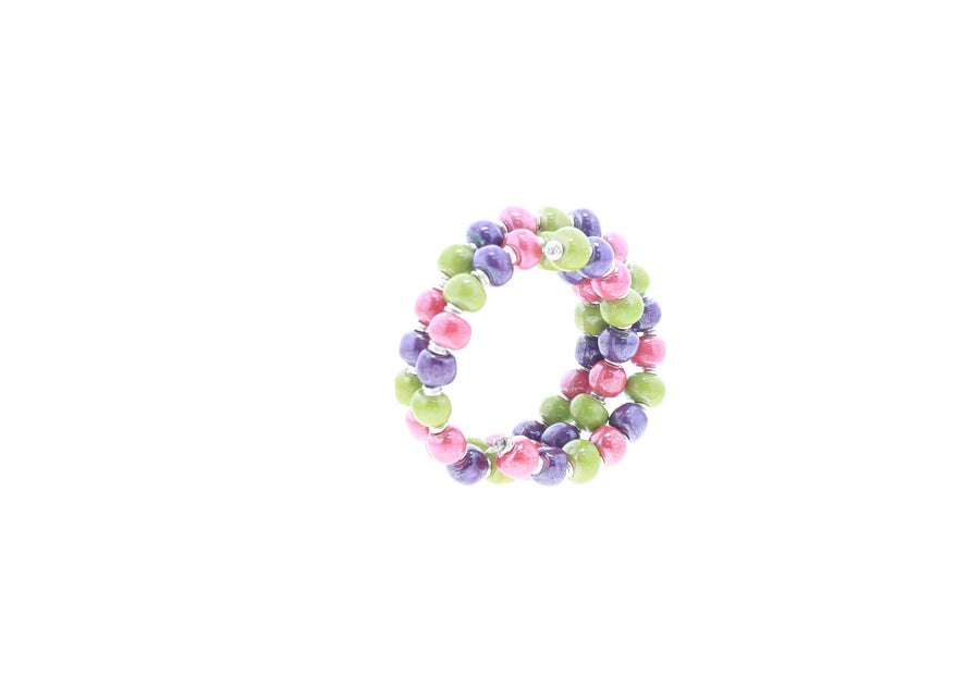 M.O.P Liana/Violet/R.Orange Bracelet - Tiny Round